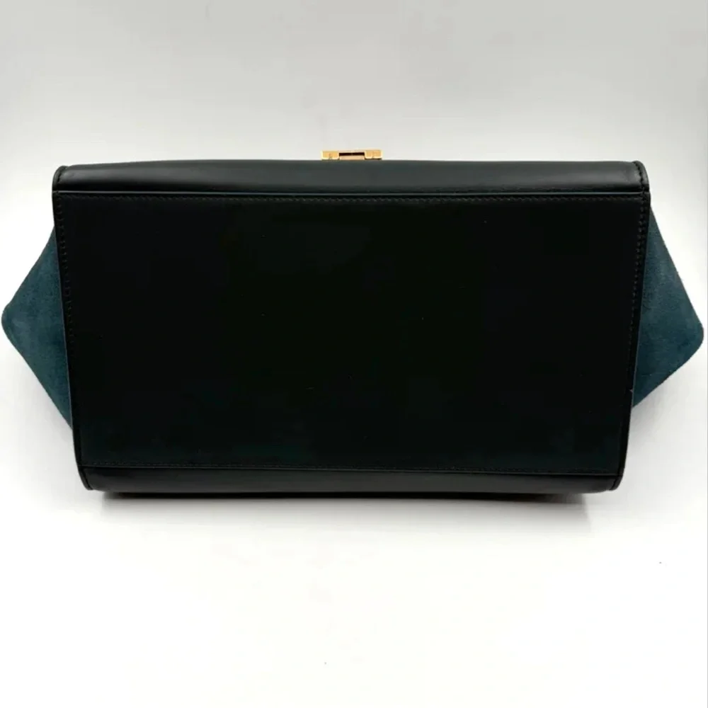 💎RARE GEM💎 Genuine CELINE Croc Embossed Trapèze Bag - RARE TEAL COLOR‼️ - Picture 8 of 15